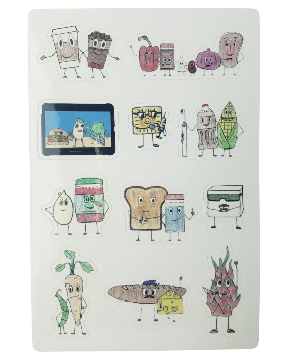 "Not Your Average Food Pyramid" Sticker Sheet Set