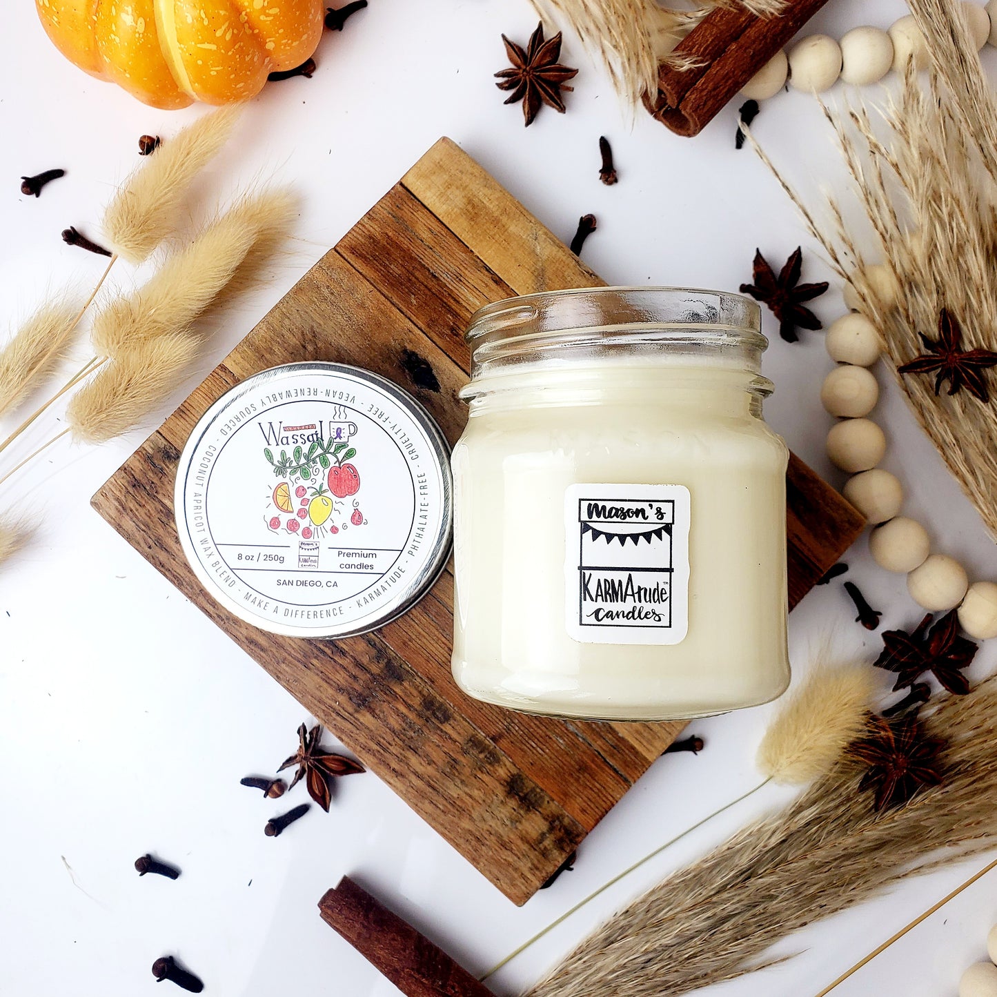 Wassail Mason jar candle 8 oz